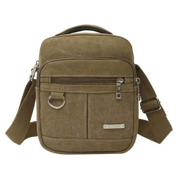 Fashion Men Bag Canvas Zipper Shoulder Bag High Quality Messenger Bags Black Khaki Brown Color Handbag Travel Bolso Hombre Bolsa Type A Khaki / France MaBesacePasCher.fr