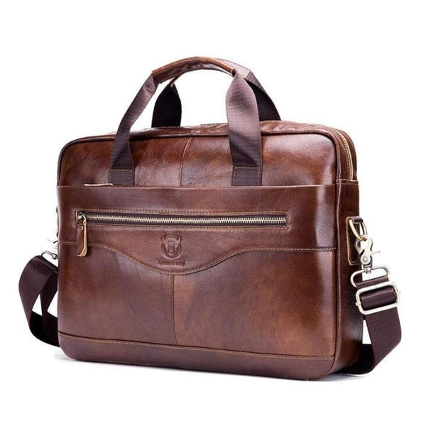 Men Briefcases Lawyer Genuine Leather Handbag Vintage Laptop Briefcase Male Computer Shoulder Bags Casual Men's Bag Documents MaBesacePasCher.fr